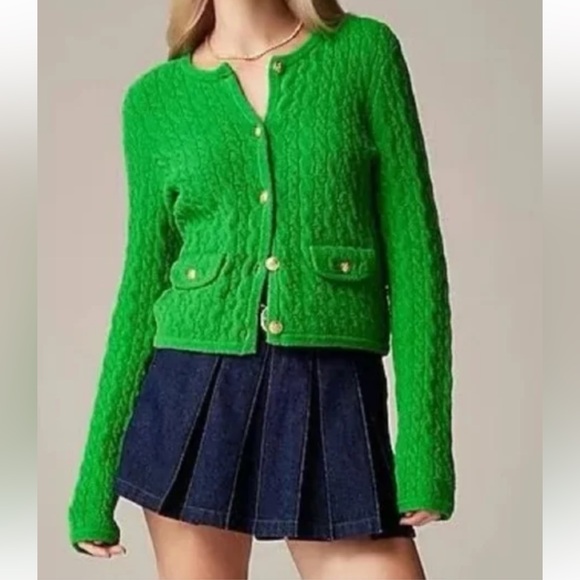 J. Crew Sweaters - J. Crew Vibrant Green Women's Cardigan